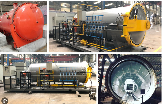 220 V elektrisch verwarmingscomposit autoclaaf voor vulcanisatie van rubber Diameter 600-5000 mm