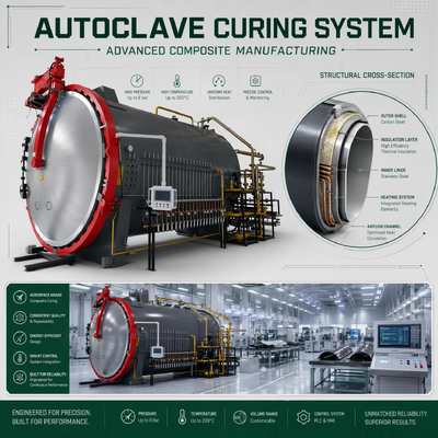 SGS-gecertificeerde 1,5x4,5m uniforme verwarming rubber uithardende autoclaaf voor siliconen pakkingen afdichtingen industriële verwerking